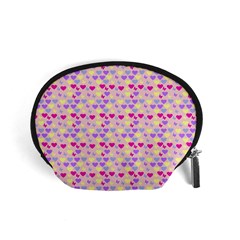 Hearts Butterflies Pink 1200 Accessory Pouches (small)  by snowwhitegirl