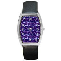 Hearts Butterflies Blue Barrel Style Metal Watch by snowwhitegirl