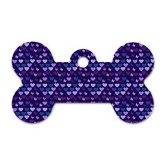 Hearts Butterflies Blue Dog Tag Bone (two Sides) by snowwhitegirl