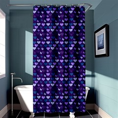 Hearts Butterflies Blue Shower Curtain 36  X 72  (stall)  by snowwhitegirl