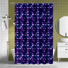 Hearts Butterflies Blue Shower Curtain 48  X 72  (small)  by snowwhitegirl