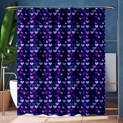 Hearts Butterflies Blue Shower Curtain 60  X 72  (medium)  by snowwhitegirl