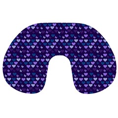 Hearts Butterflies Blue Travel Neck Pillows by snowwhitegirl