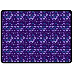 Hearts Butterflies Blue Double Sided Fleece Blanket (large)  by snowwhitegirl