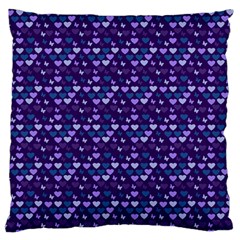 Hearts Butterflies Blue Large Flano Cushion Case (one Side) by snowwhitegirl