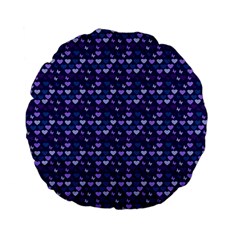 Hearts Butterflies Blue Standard 15  Premium Flano Round Cushions by snowwhitegirl