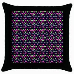 Hearts Butterflies Blue Pink Throw Pillow Case (black) by snowwhitegirl