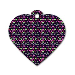 Hearts Butterflies Blue Pink Dog Tag Heart (two Sides) by snowwhitegirl