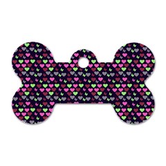 Hearts Butterflies Blue Pink Dog Tag Bone (two Sides) by snowwhitegirl