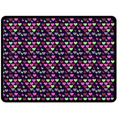 Hearts Butterflies Blue Pink Fleece Blanket (large) 