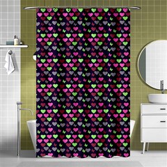 Hearts Butterflies Blue Pink Shower Curtain 48  X 72  (small)  by snowwhitegirl