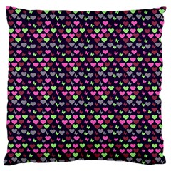 Hearts Butterflies Blue Pink Large Cushion Case (one Side) by snowwhitegirl