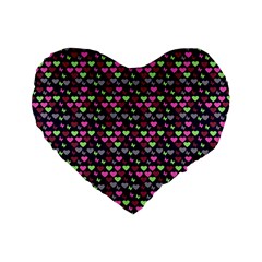 Hearts Butterflies Blue Pink Standard 16  Premium Heart Shape Cushions by snowwhitegirl