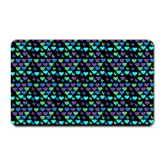 Hearts Butterflies Black Magnet (rectangular) by snowwhitegirl