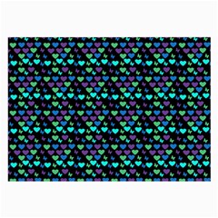 Hearts Butterflies Black Large Glasses Cloth (2-side) by snowwhitegirl