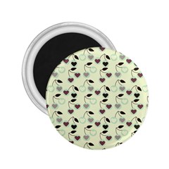 Heart Cherries Mint 2 25  Magnets by snowwhitegirl