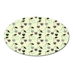 Heart Cherries Mint Oval Magnet by snowwhitegirl