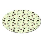 Heart Cherries Mint Oval Magnet Front