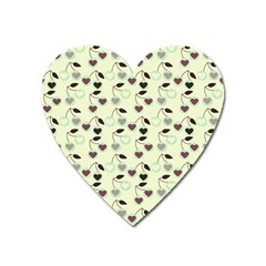 Heart Cherries Mint Heart Magnet by snowwhitegirl