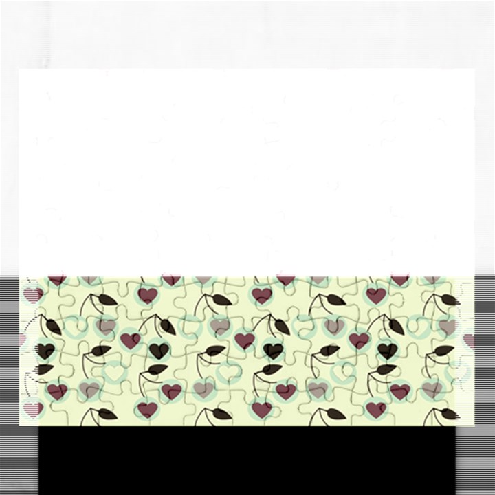 Heart Cherries Mint Rectangular Jigsaw Puzzl