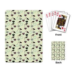 Heart Cherries Mint Playing Card by snowwhitegirl