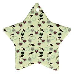 Heart Cherries Mint Star Ornament (two Sides) by snowwhitegirl