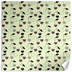 Heart Cherries Mint Canvas 20  X 20   by snowwhitegirl