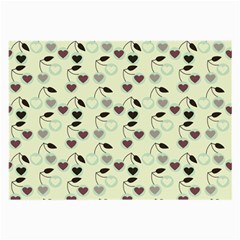 Heart Cherries Mint Large Glasses Cloth (2-side) by snowwhitegirl