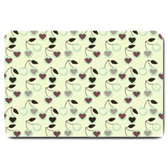 Heart Cherries Mint Large Doormat  by snowwhitegirl