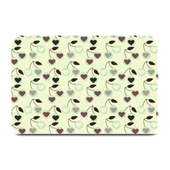 Heart Cherries Mint Plate Mats by snowwhitegirl