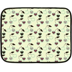 Heart Cherries Mint Fleece Blanket (mini) by snowwhitegirl