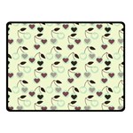 Heart Cherries Mint Fleece Blanket (Small) 50 x40  Blanket Front