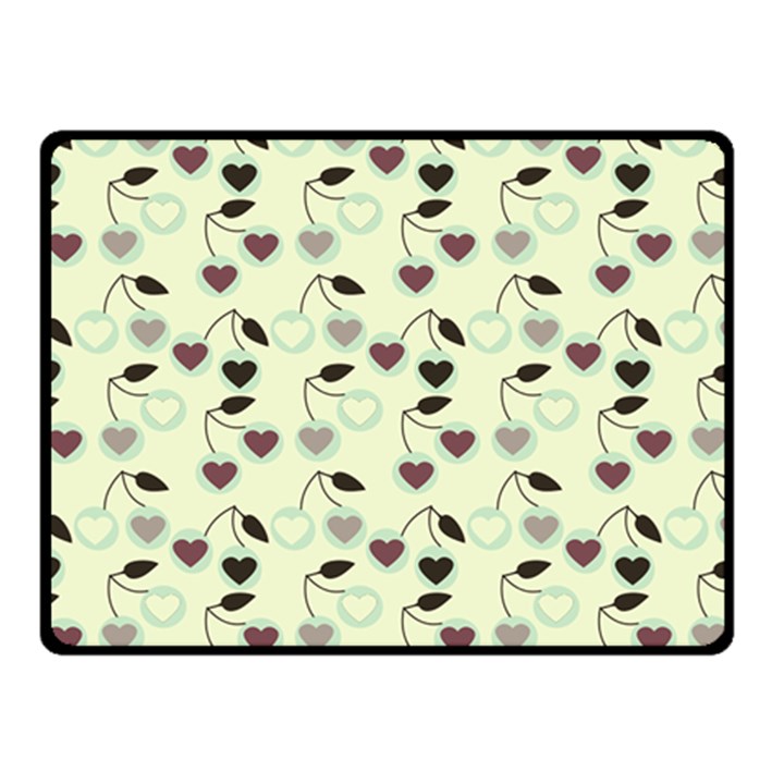 Heart Cherries Mint Fleece Blanket (Small)