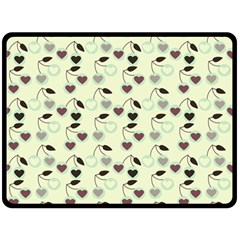 Heart Cherries Mint Double Sided Fleece Blanket (large)  by snowwhitegirl