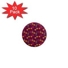 Heart Cherries Magenta 1  Mini Magnet (10 pack) 