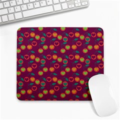 Heart Cherries Magenta Large Mousepads by snowwhitegirl