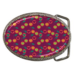 Heart Cherries Magenta Belt Buckles