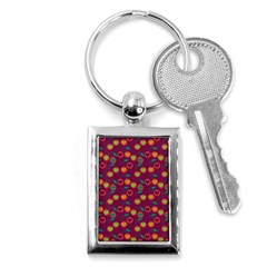 Heart Cherries Magenta Key Chains (Rectangle) 