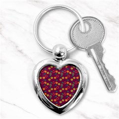 Heart Cherries Magenta Key Chains (heart)  by snowwhitegirl