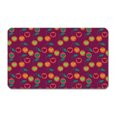 Heart Cherries Magenta Magnet (Rectangular)