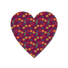 Heart Cherries Magenta Heart Magnet