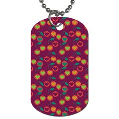 Heart Cherries Magenta Dog Tag (One Side)