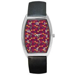 Heart Cherries Magenta Barrel Style Metal Watch