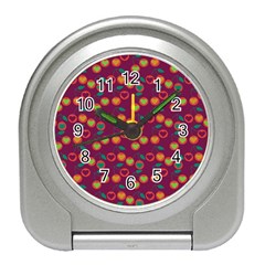 Heart Cherries Magenta Travel Alarm Clock