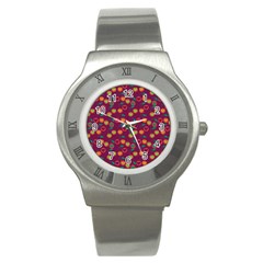 Heart Cherries Magenta Stainless Steel Watch