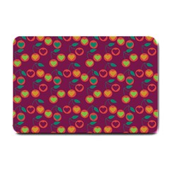 Heart Cherries Magenta Small Doormat  by snowwhitegirl