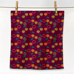 Heart Cherries Magenta Face Towel