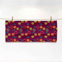 Heart Cherries Magenta Hand Towel