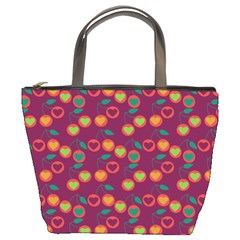 Heart Cherries Magenta Bucket Bags