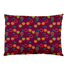 Heart Cherries Magenta Pillow Case